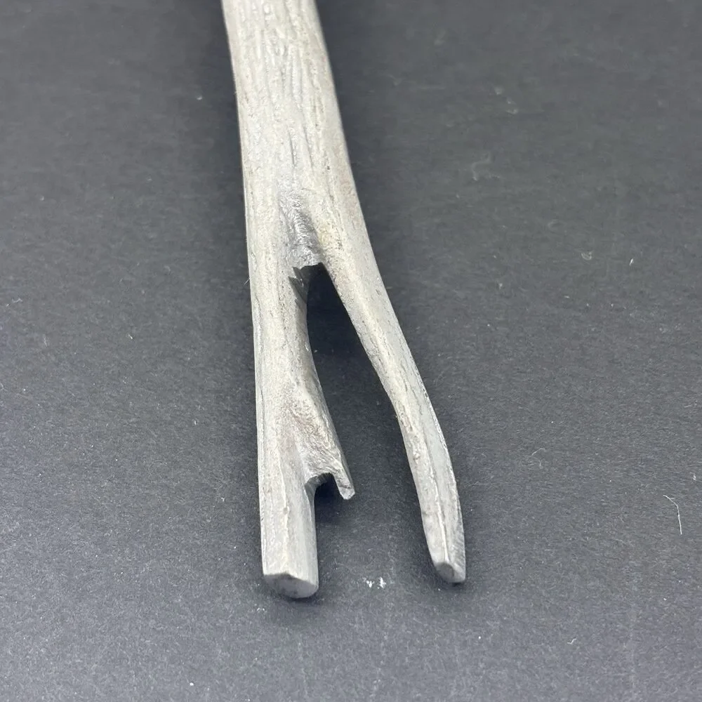Vintage Aluminum Grey Tree Branch‎ Twigs Serving Set Salad Mixing Spoons